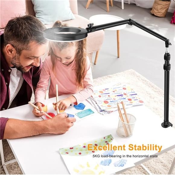 Camera Desk Mount Stand with 24.41'' Detachable Magic Arm, Mount Light Stand - Picture 6 of 7